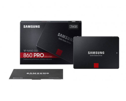 Твердотельный диск 256GB Samsung 860 PRO, V-NAND, 2.5", SATA III, [R/W - 530/560 MB/s]